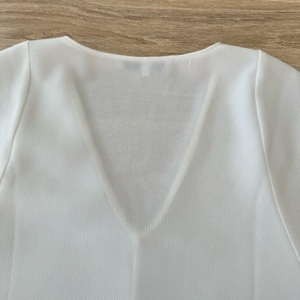Tibi Savanna White V-neck long Sleeve Blouse Top‎ Size XS - Picture 10 of 10